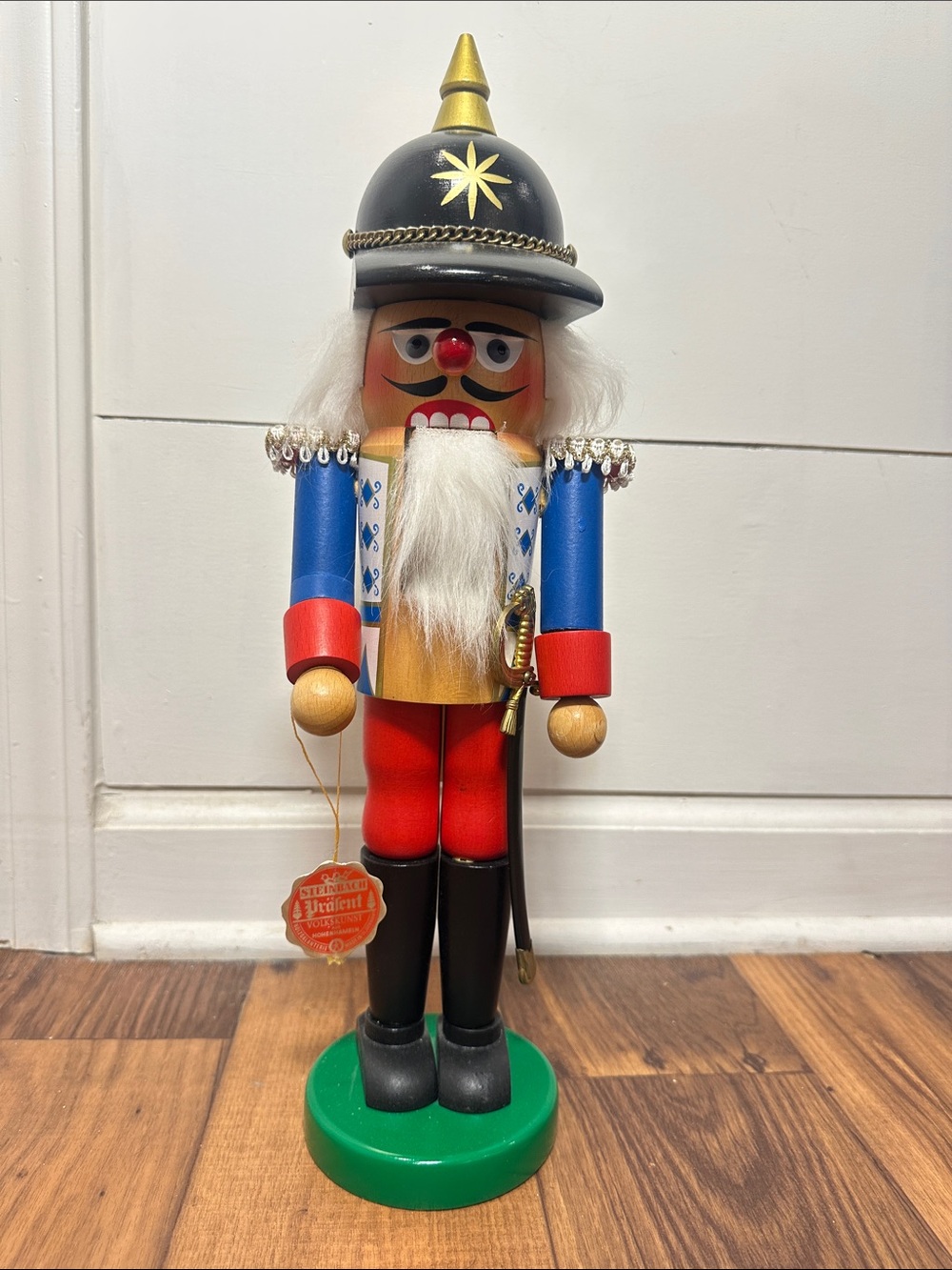 Steinbach Volkskunst Nutcracker Christmas Guard Soldier West Germany Large 17.5"